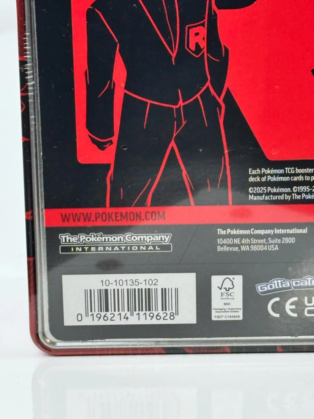 Pokemon Team Rocket Mewtwo GX Tin - Pink, Black, Red